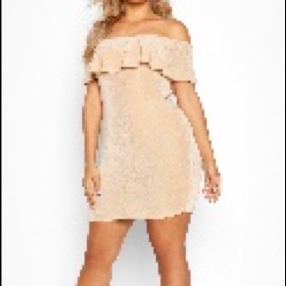 NEW Boohoo off shoulder mini dress size 12